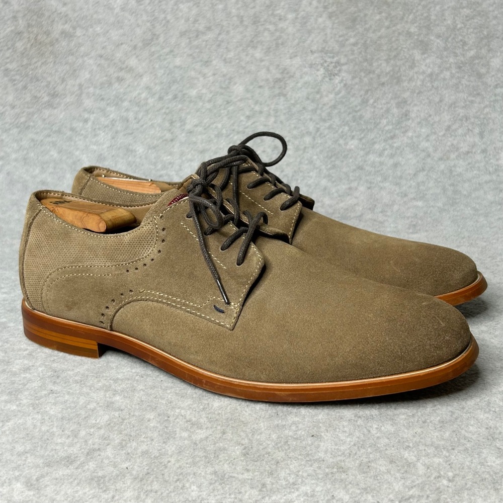 New FAIRLANE Mens Tan Suede Oxford Dress Shoes Preppy‎ Heritage US 10.5